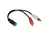 6in value series one 3.5mm stereo female to two rca stereo male y-cable