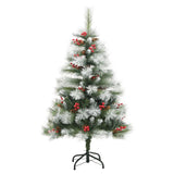 vidaXL Artificial Hinged Christmas Tree 150 LEDs 47.2"