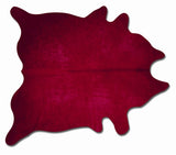 72" X 84" Burgundy Cowhide  Rug