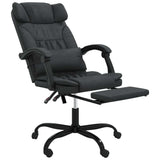 vidaXL Reclining Office Chair Black Faux Leather