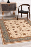 10' Runner Blue and Ivory Oriental Power Loom Runner Rug