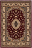 8' X 11' Red and Beige Floral Medallion Power Loom Area Rug