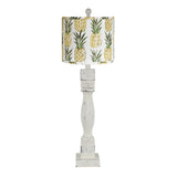 30" White Standard Table Lamp With Multi Shade