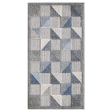 8' X 10' Blue And Gray Geometric Stain Resistant Indoor Outdoor Area Rug