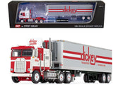 Kenworth K100 COE with 40' Vintage Refrigerated Trailer "Dickey Transport" White and Red 1/64 Diecast Model by DCP/First Gear