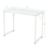 L Shaped Computer Desk and Writing Workstation for Home and Office-White - Color: White