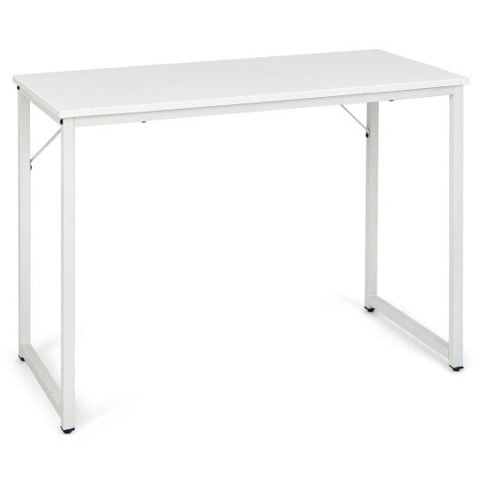 L Shaped Computer Desk and Writing Workstation for Home and Office-White - Color: White