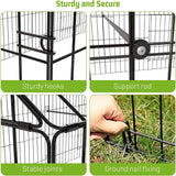 Metal chicken coop, chicken run with waterproof cover, portable poultry cage, outdoor backyard farm animal enclosure, crate