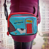 [Hanging Around] Embroidered Applique Swingpack Bag Purse / Wallet Bag / Shoulder Bag (7.1*5.3*3.7)