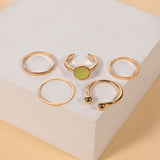 Fashion trend INS niche design sense mouth index finger tail ring ring simple cool wind 5-piece ring set