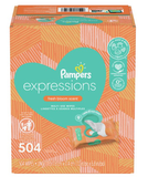 Pampers Baby Wipes Expressions; Fresh Bloom Scent; 9X Pop-Top; 504 Ct