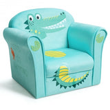 Kids Crocodile Armrest Upholstered Couch - Color: Green