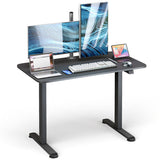 Electric Standing Desk Adjustable Stand up Computer Desk Anti-collision-Black - Color: Black