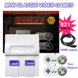 SNES HD TV Video Game Console Built-in 821 Games Dual Handheld Retro Wired Controller US plug