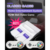 SNES HD TV Video Game Console Built-in 821 Games Dual Handheld Retro Wired Controller US plug