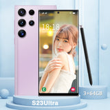 6.7 inch S23Ultra Unlocked Smartphone MTK6753 Eight-Core 3GB RAM 64GB ROM 2600mAh Battery Pink US Plug