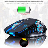 Color: Black - Wireless Computer Gaming Mouse, Mice With LED Backlit, Ergonomic Gamer Mouse With 6 Silent Buttons, 3 Adjustable DPI for PC