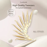 Color: Black - Lashtalk Eyelash Extension Tweezers Makeup Tools From Nagaraku Stainless Steel Non-magnetic Volume FakeLashes Supplies Accurate