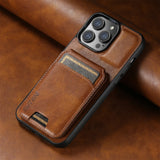 Color: Coffee, Material: PC - SUTENI Card Holder Leather Magnetic Pocket Cover Wallet Phone Case For iPhone X XS XR 11 12 13 14 15 Pro Max Plus