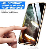 Color: Blue, Material: Silicon - Magnetic Metal Case For iPhone 15 14 13 12 11 Pro 14Pro Max XS X XR 7 8 14Plus 12 Mini SE 2020 Double Sided Tempered Glass Cover