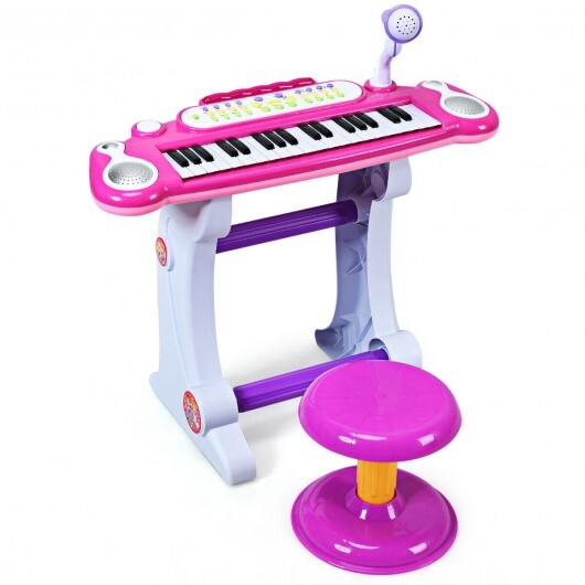 37 Key Electronic Keyboard Kids Toy Piano - Color: Pink