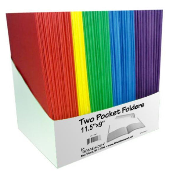 . Case of [100] 2 Pocket Folders - Assorted Colors .