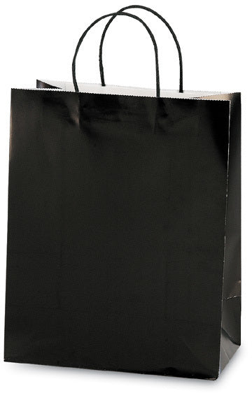 . Case of [60] Narrow Medium Gift Bag - Black, 5.25