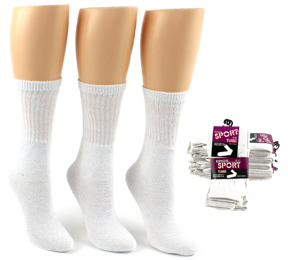 . Case of [240] Women's Sport Tube Socks - Size 9-11 .