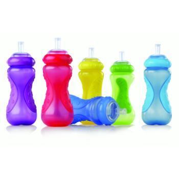 . Case of [24] Nuby Sipper Cups - 10 oz, Assorted Colors .