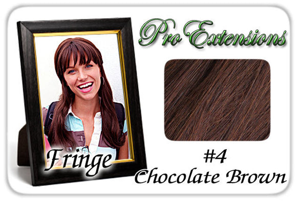 #4 Chocolate Brown Pro  Fringe Clip In Bangs